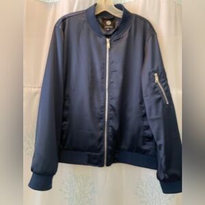 Sporty Navy Women's Bomber Jacket